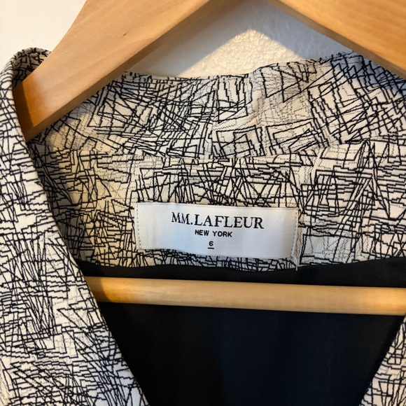 MM LaFleur Felisa Scribble Jacquard Sheath Dress Black Cream 6 - Picture 6 of 10